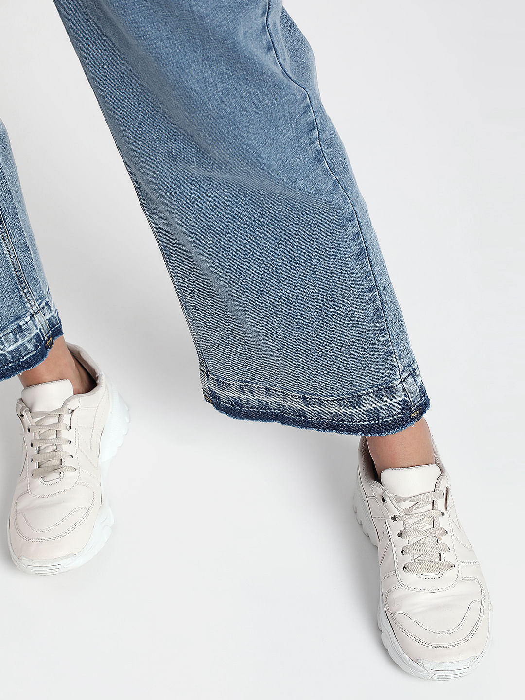 Blue High Rise Straight Fit Jeans