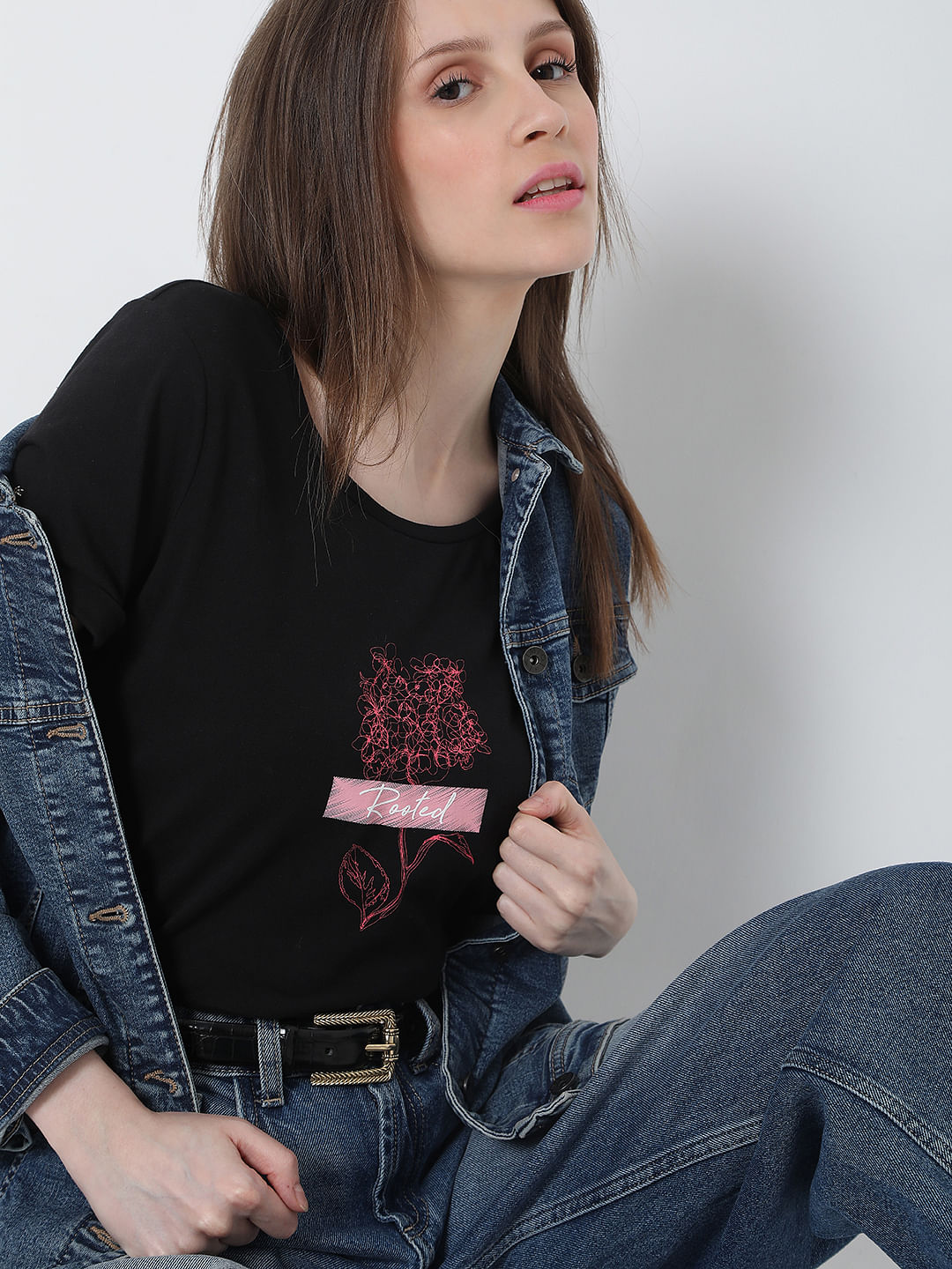 Black Graphic Print T-Shirt