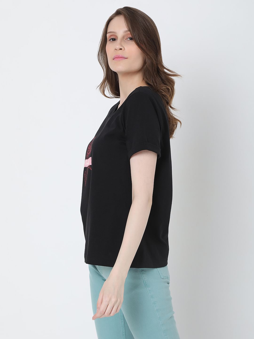 Black Graphic Print T-Shirt