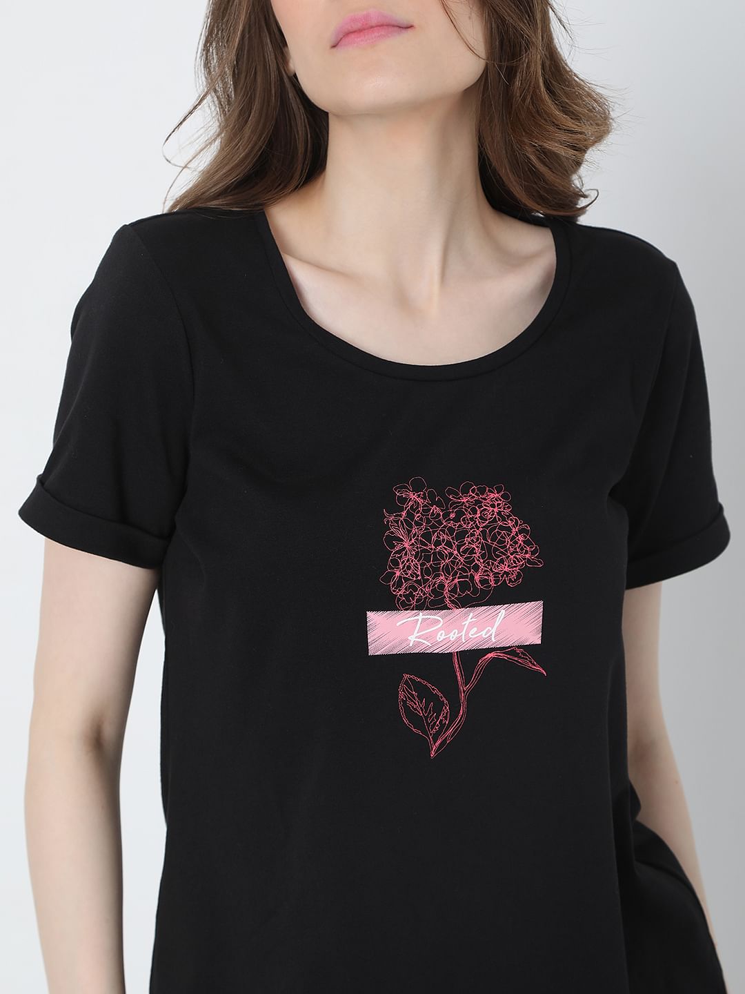 Black Graphic Print T-Shirt