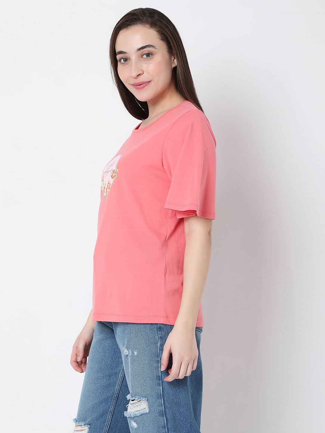 Pink Graphic Print T-Shirt