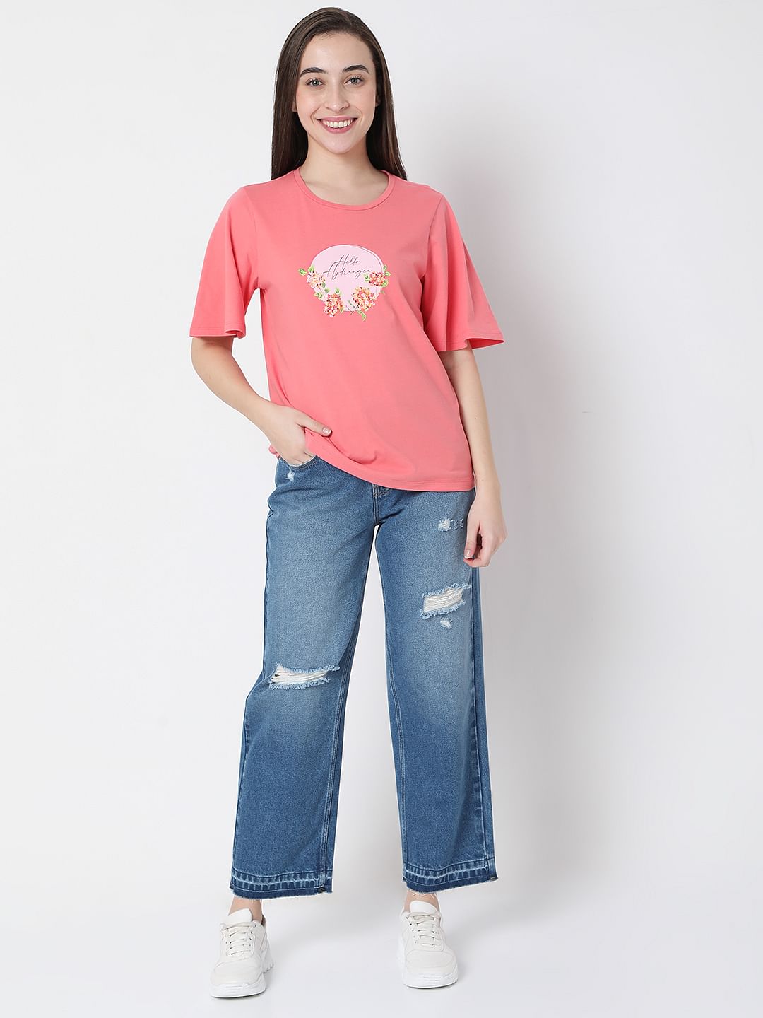 Pink Graphic Print T-Shirt