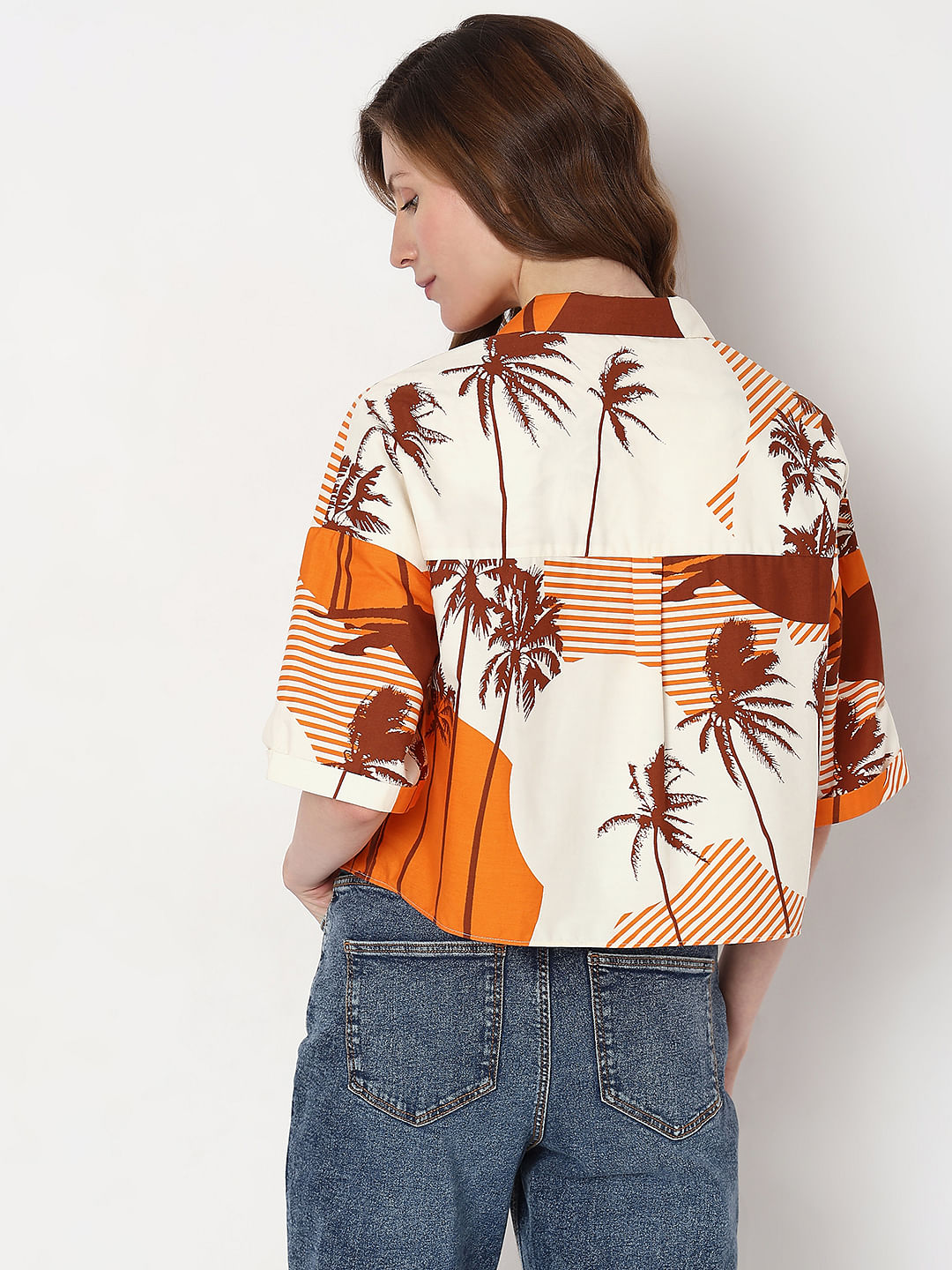 Orange Printed Shirt
