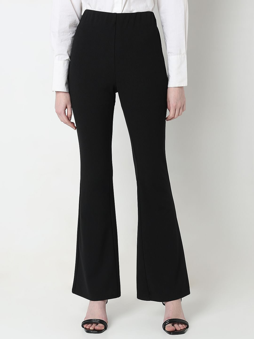 Black High Rise Flared Pants