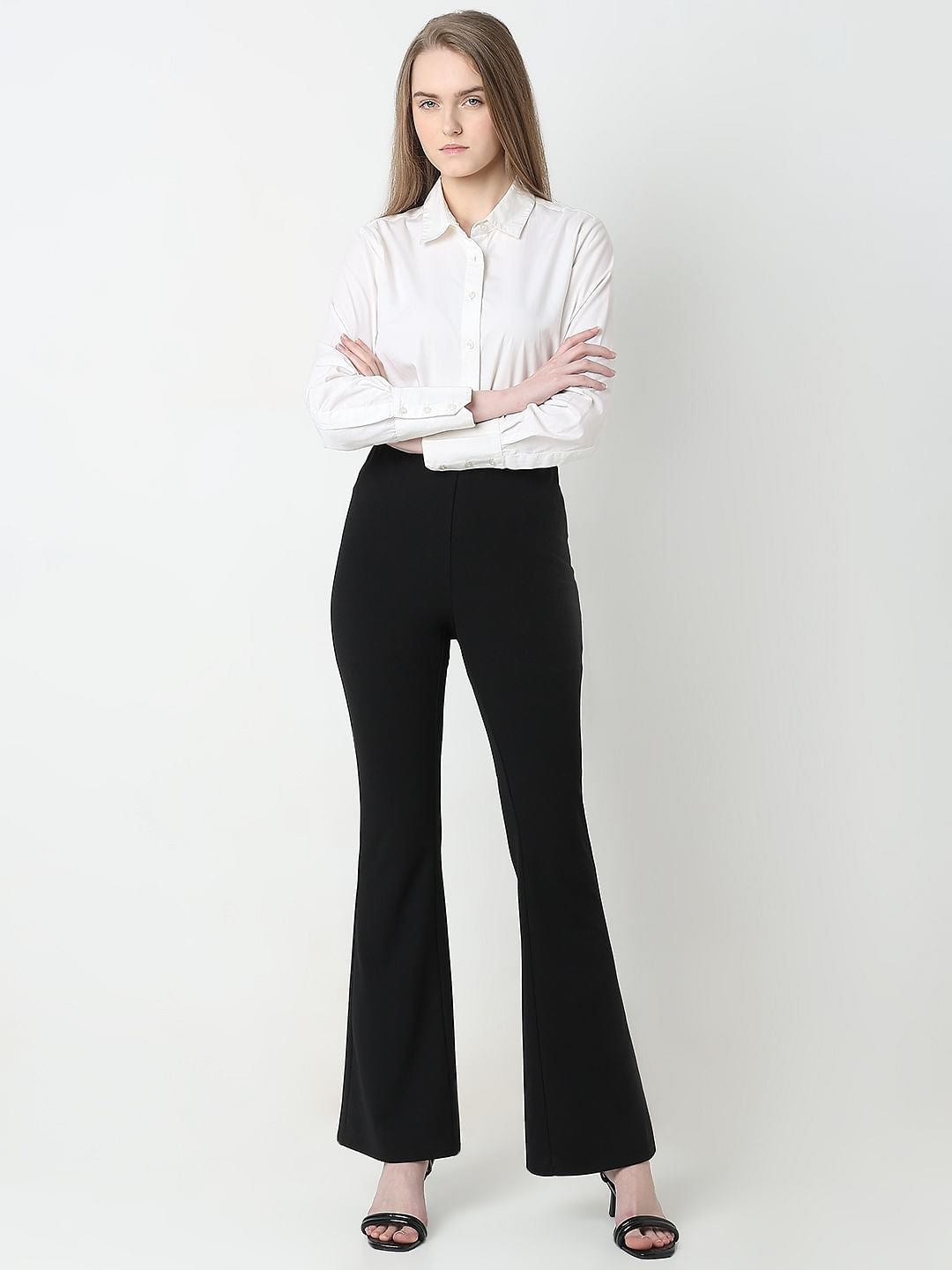 Black High Rise Flared Pants