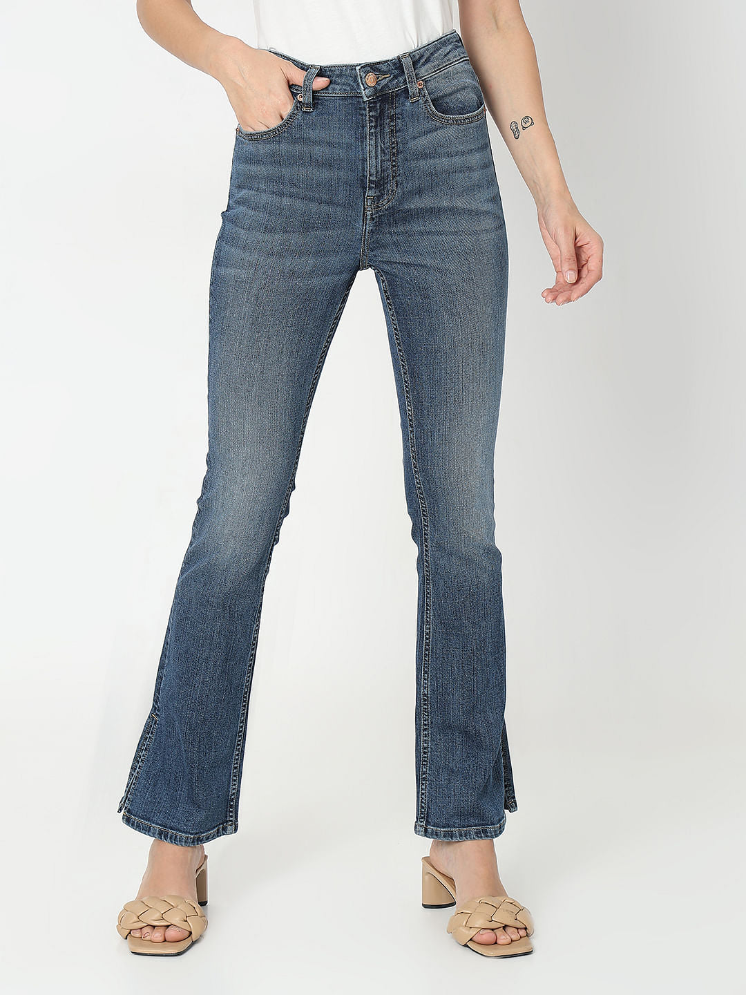 Blue High Rise Petra Bootcut Jeans