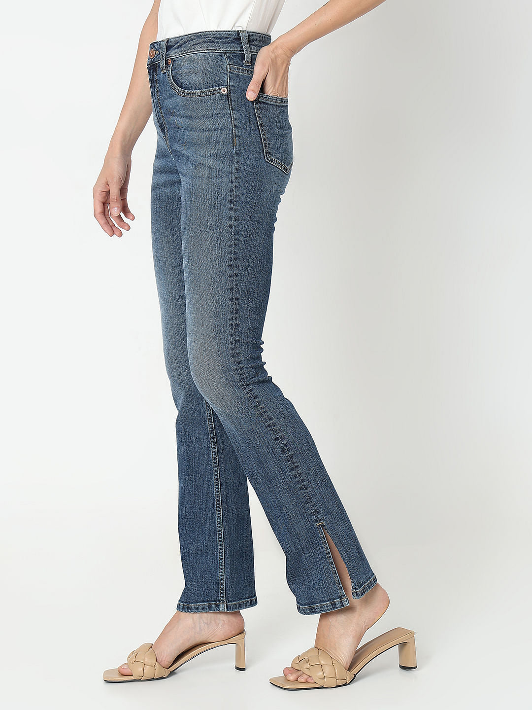 Blue High Rise Petra Bootcut Jeans