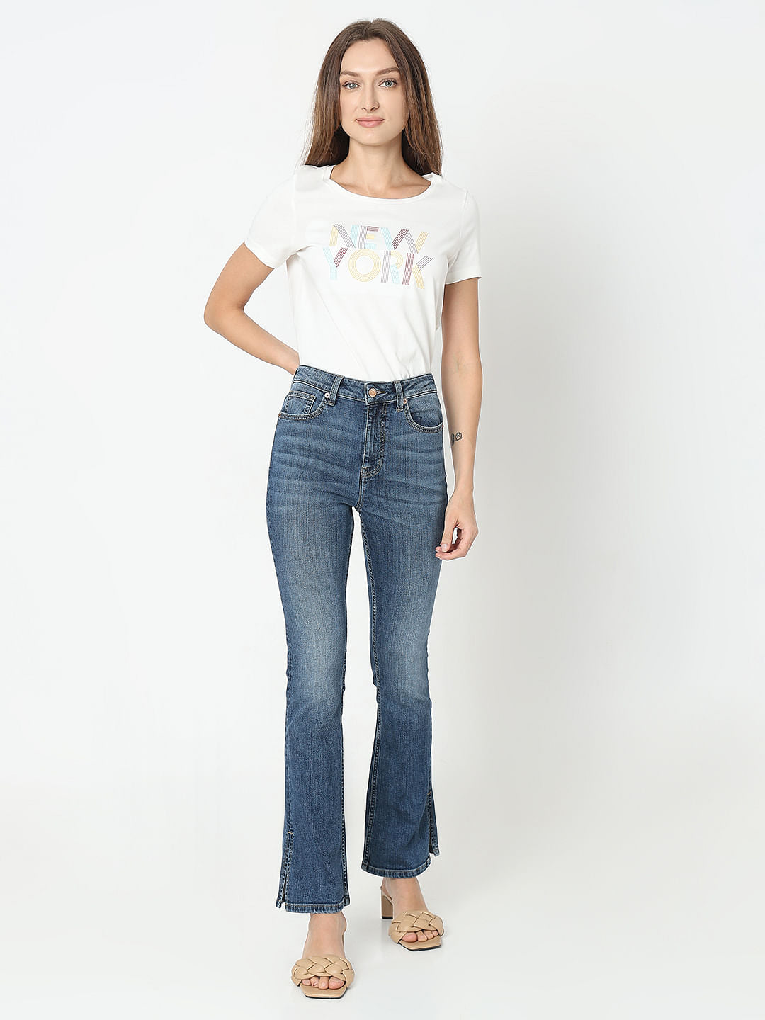 Blue High Rise Petra Bootcut Jeans