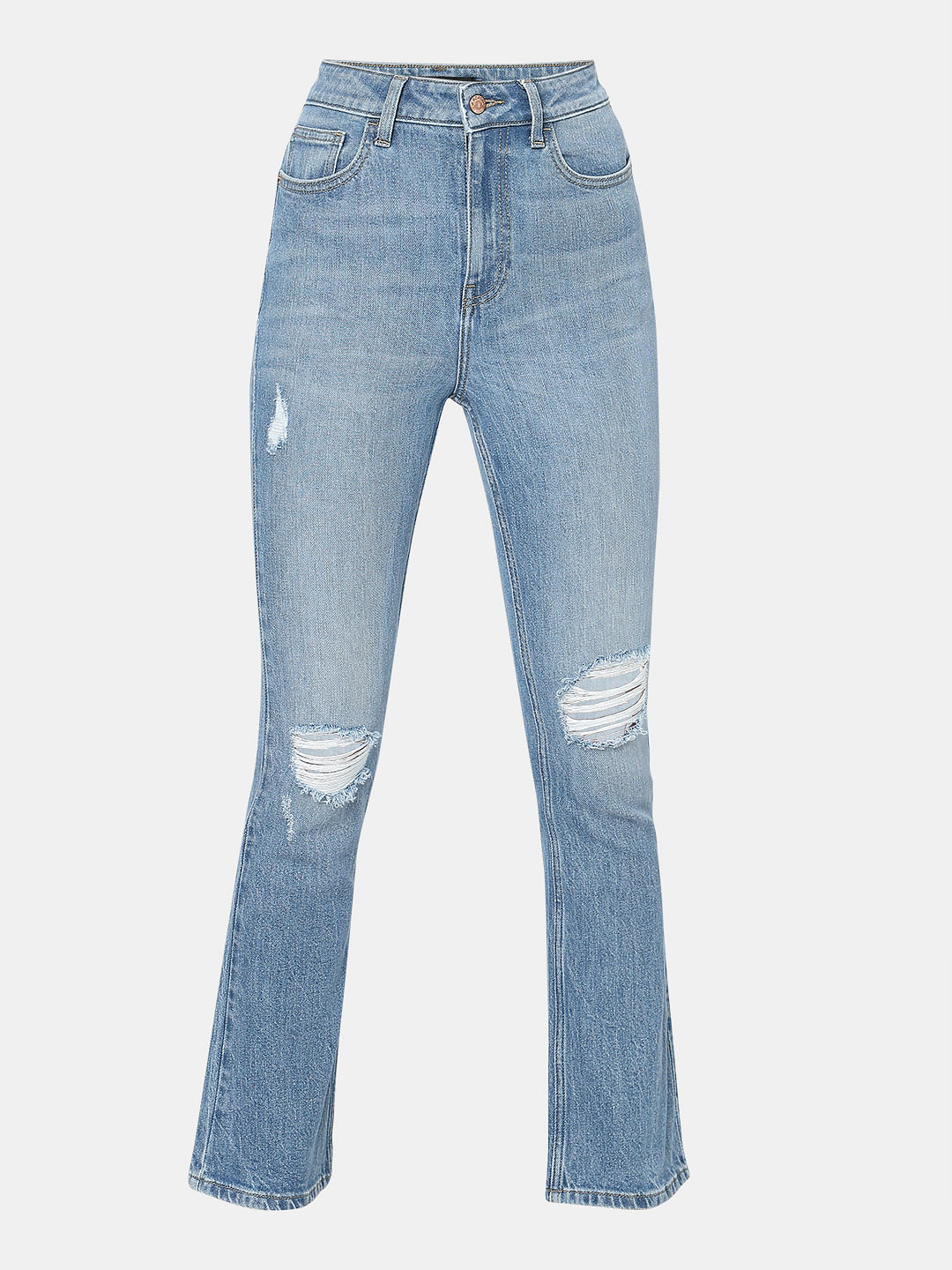 Light Blue Distressed Petra Bootcut Jeans