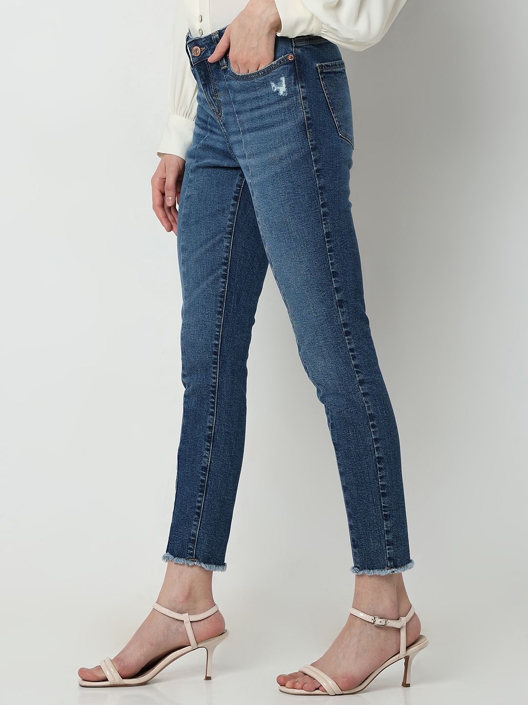 Blue Mid Rise Wendy Skinny Fit Jeans