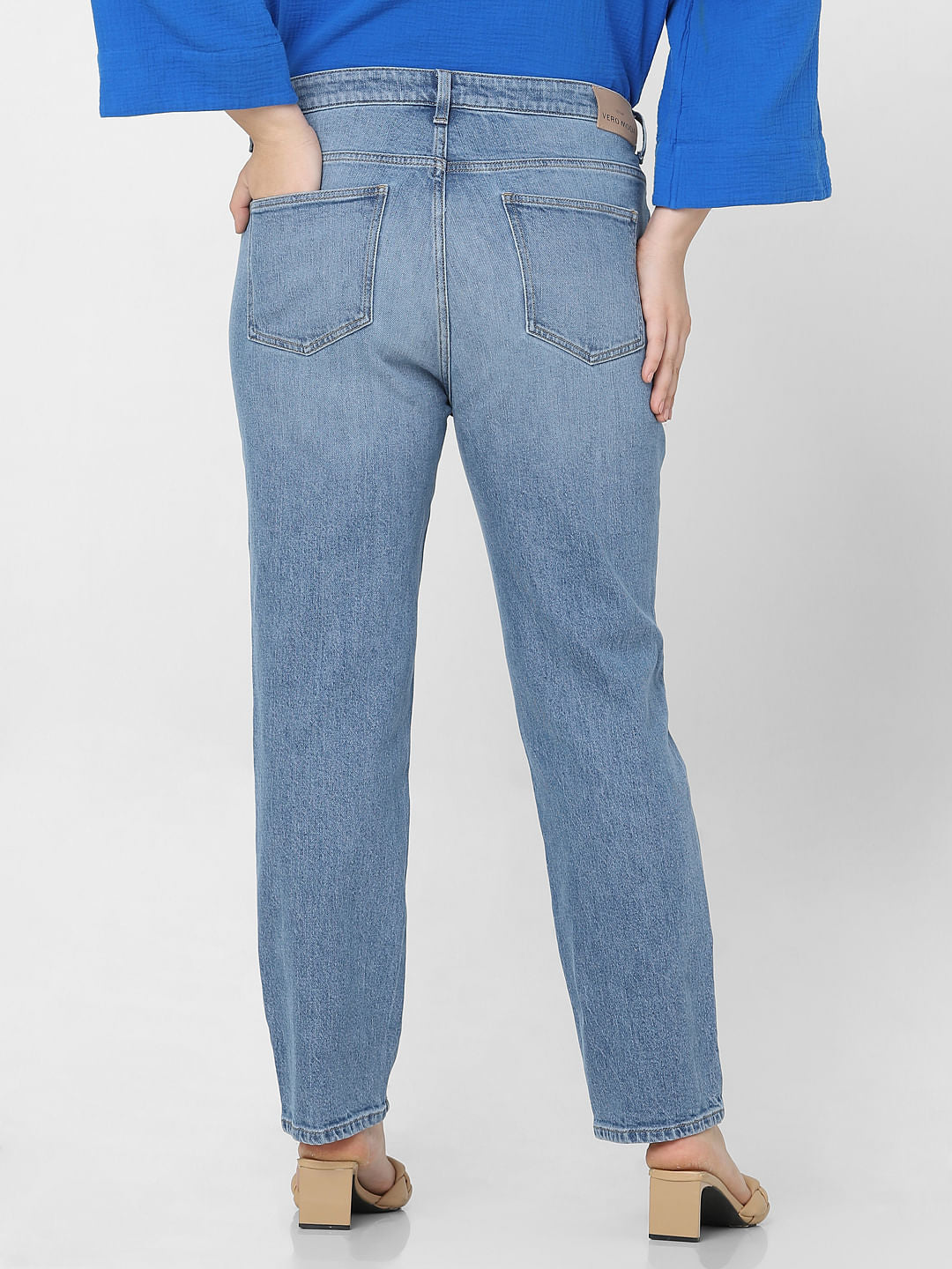 Curve Blue High Rise Jade Straight Fit Jeans
