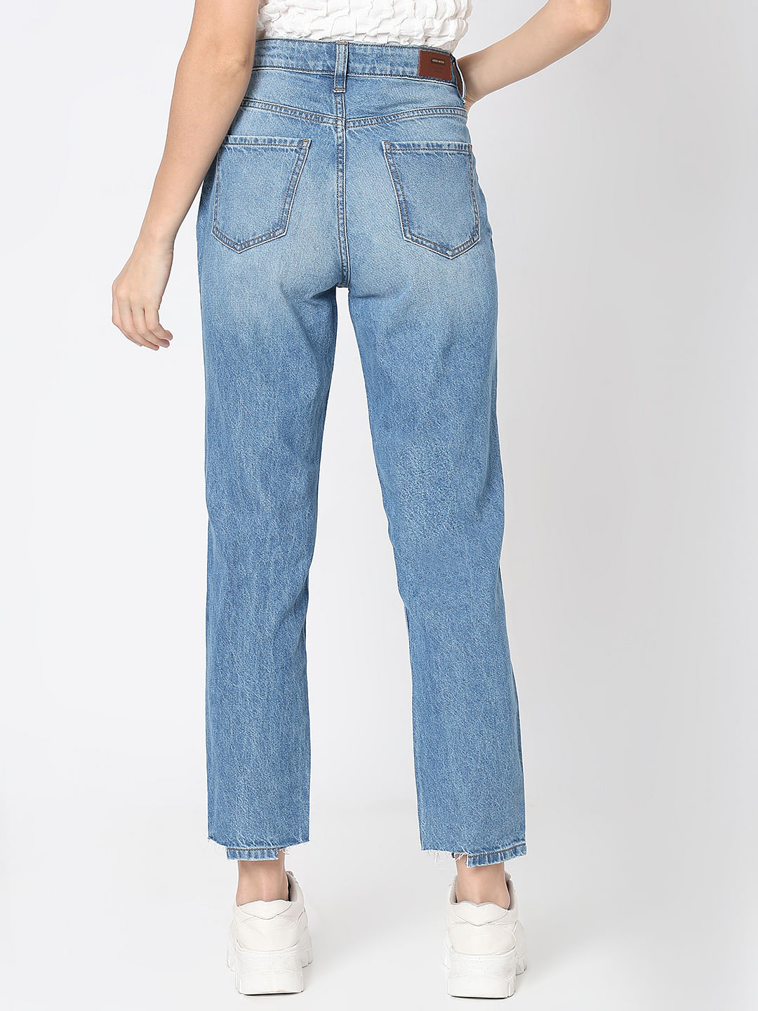 Light Blue Two-Toned Jade Straight Jeans