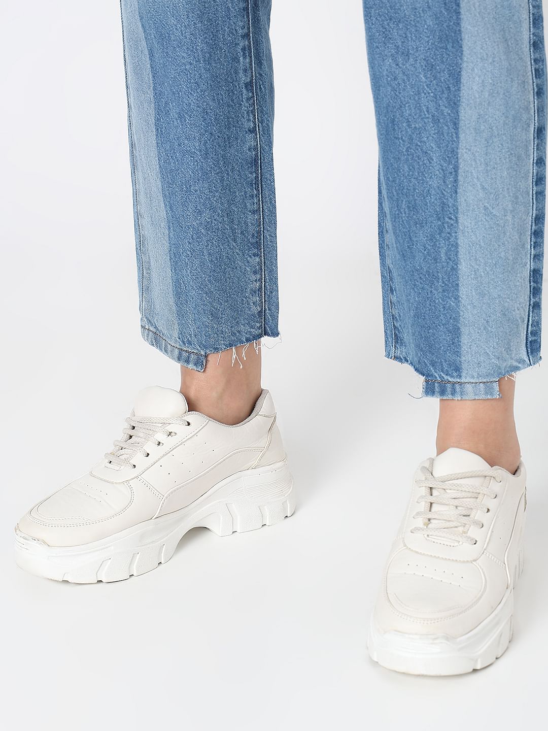 Light Blue Two-Toned Jade Straight Jeans