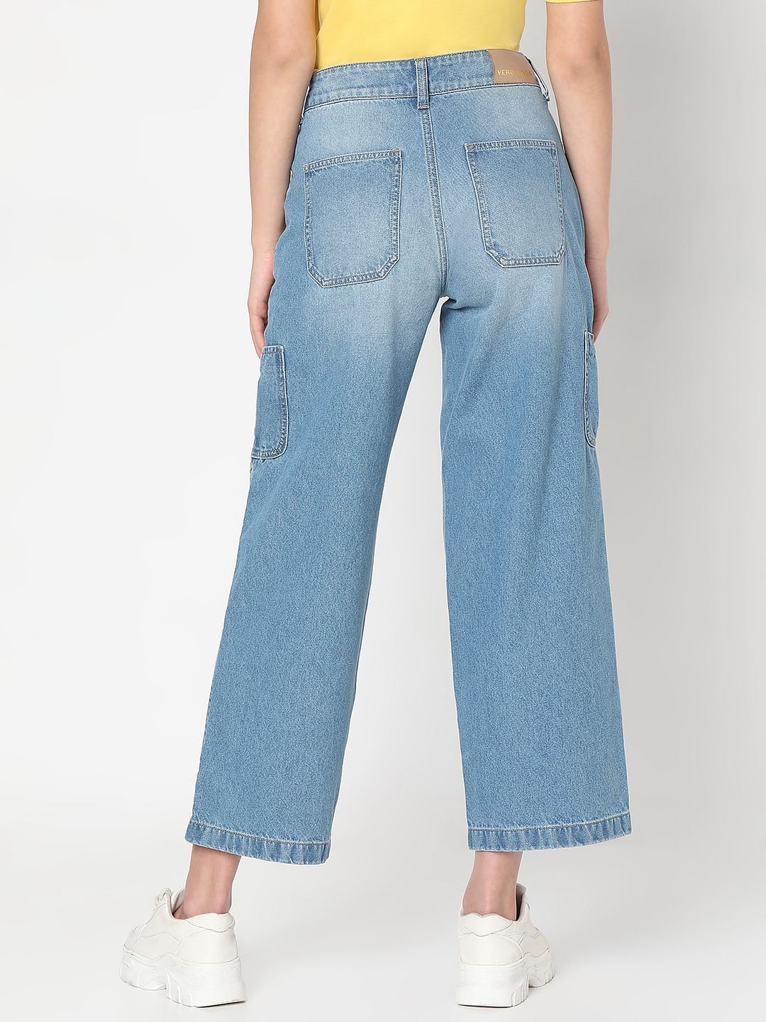 Blue Jade Straight Fit Cargo Jeans