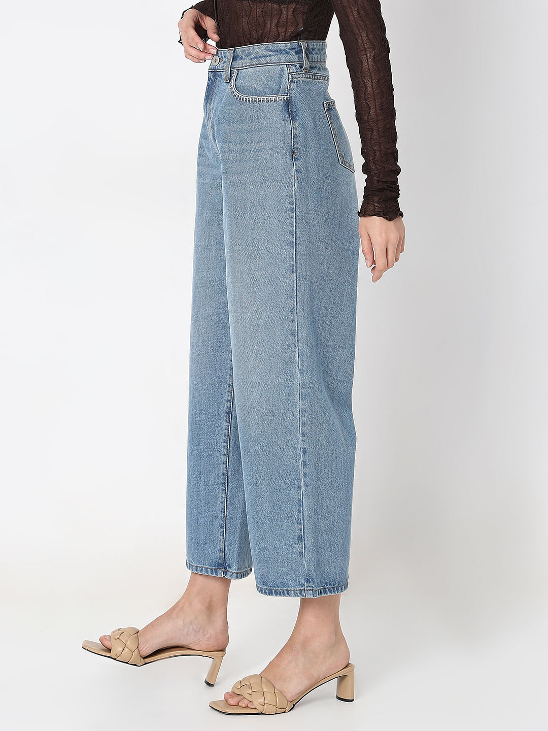 Light Blue High Rise Zoey Wide-Leg Jeans
