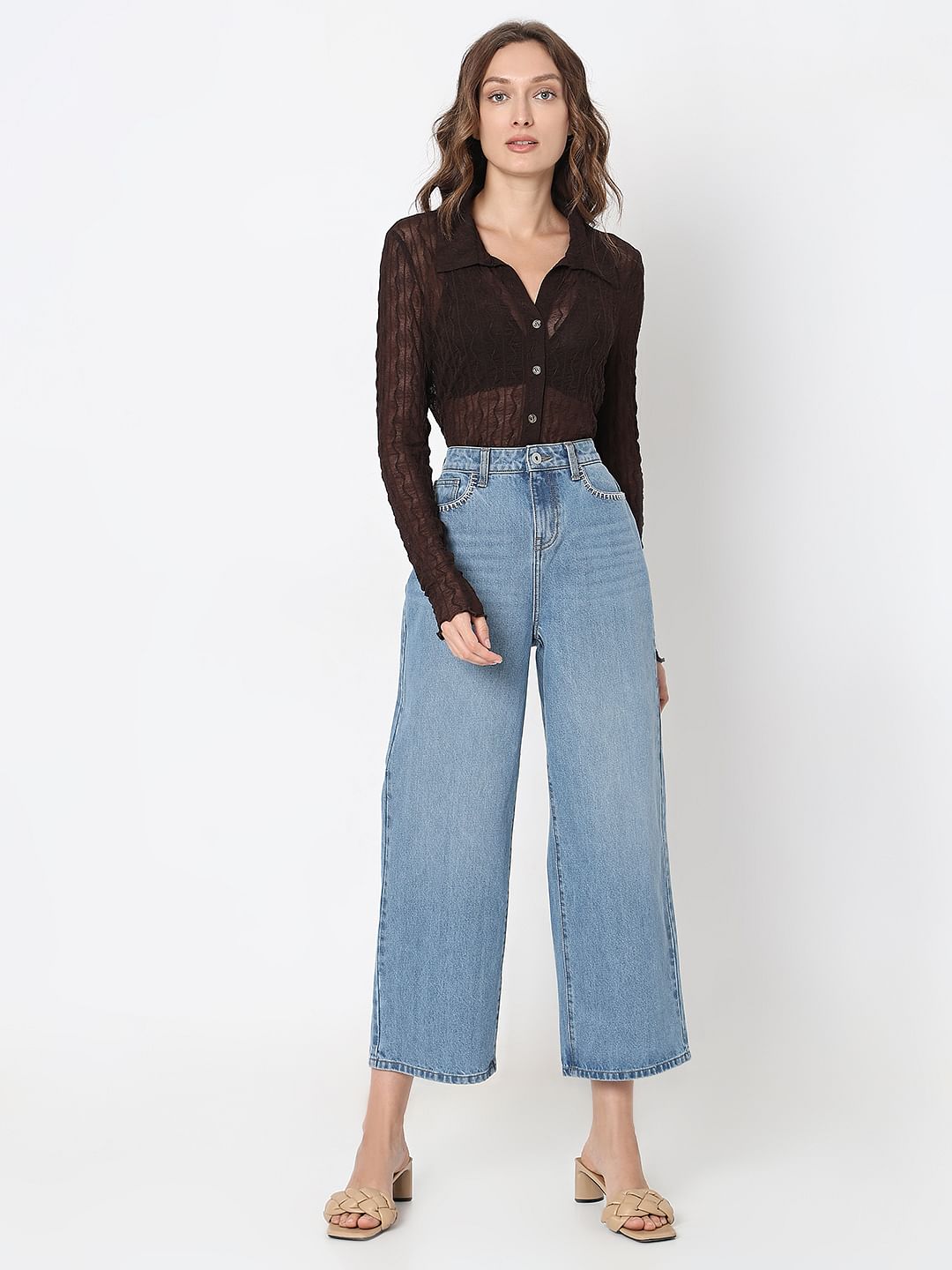 Light Blue High Rise Zoey Wide-Leg Jeans