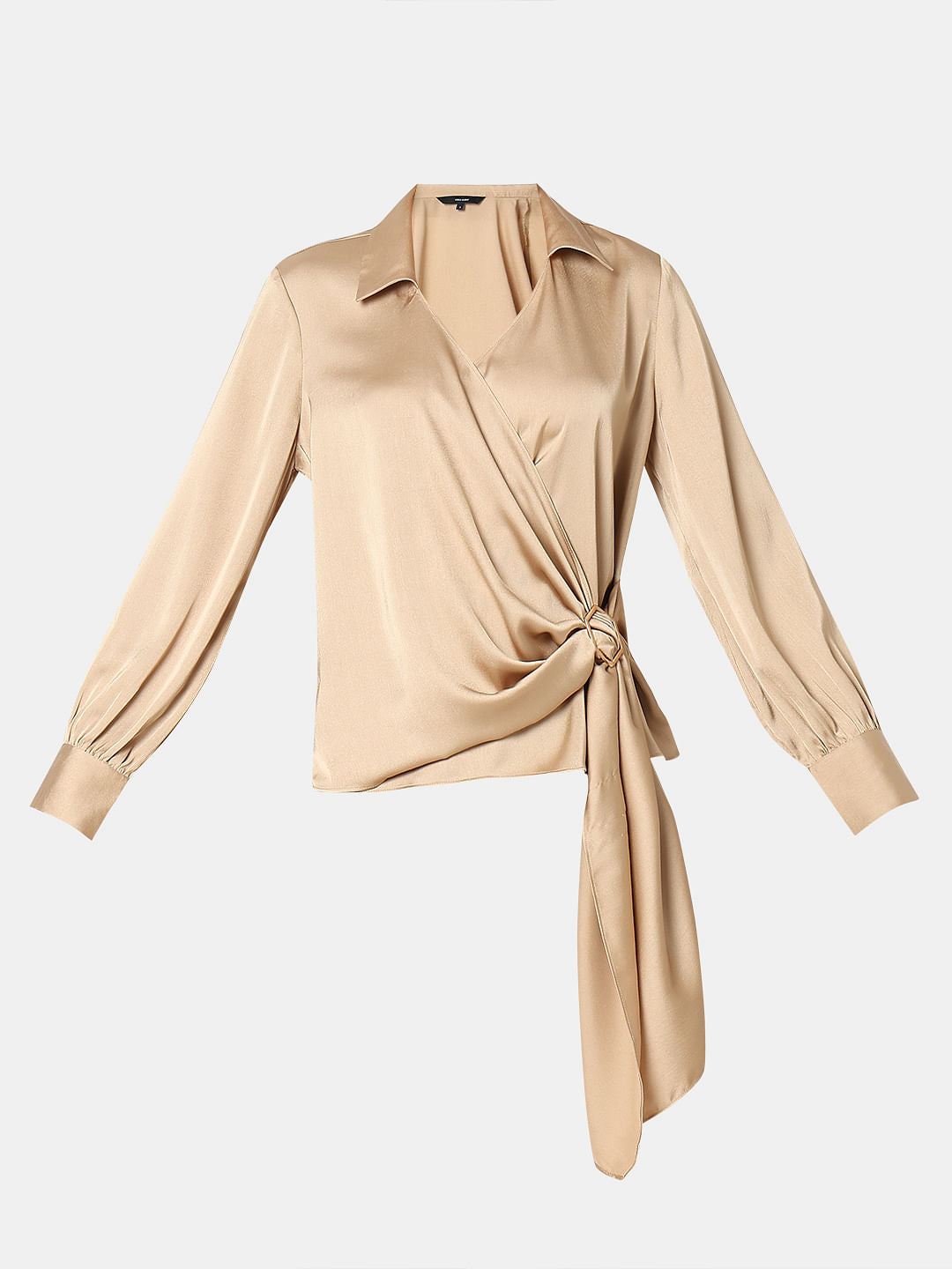Beige Satin Asymmetric Top