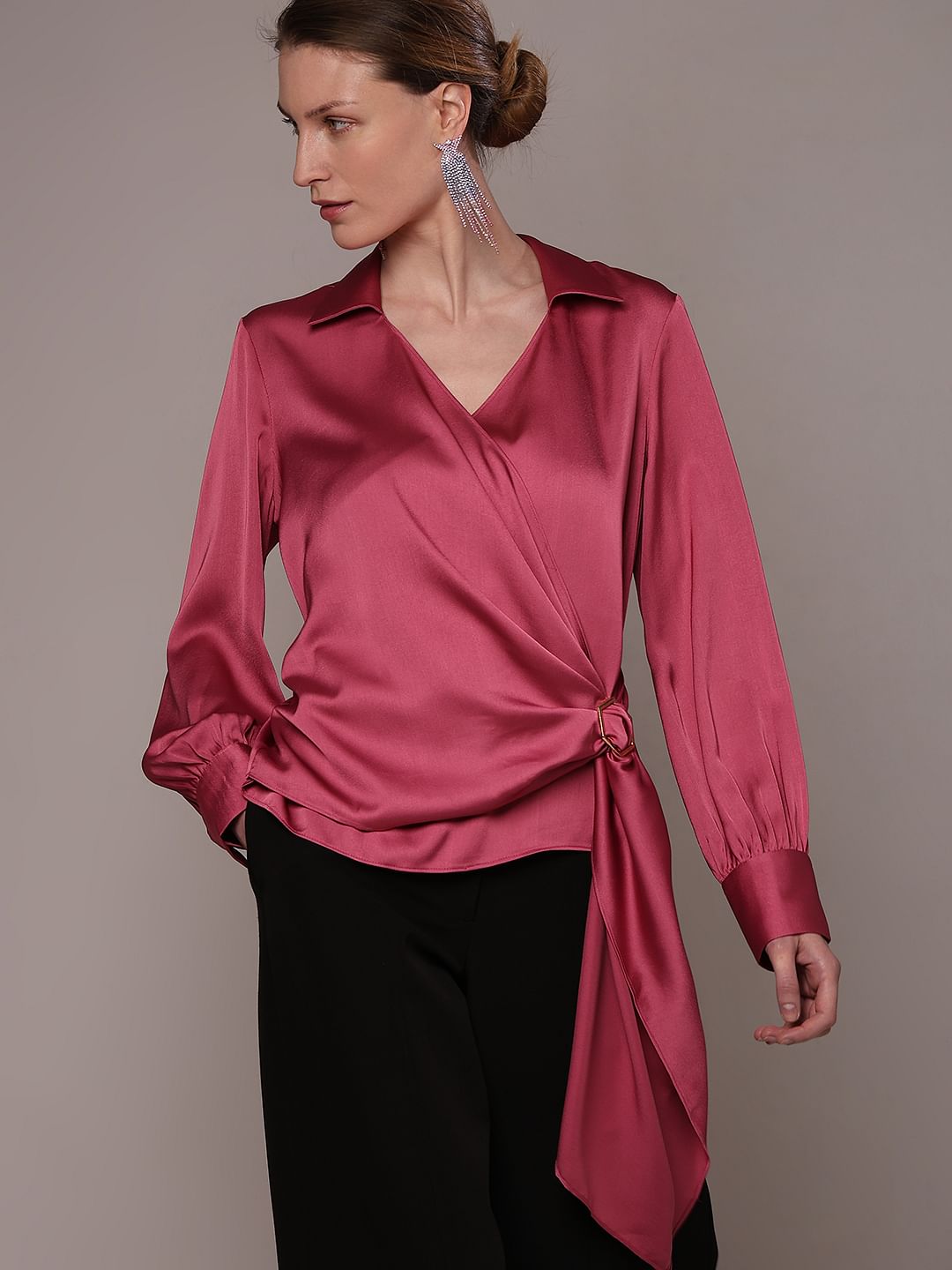 Pink Satin Top
