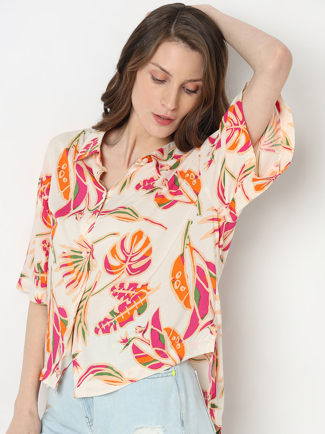 Orange Printed Shirt