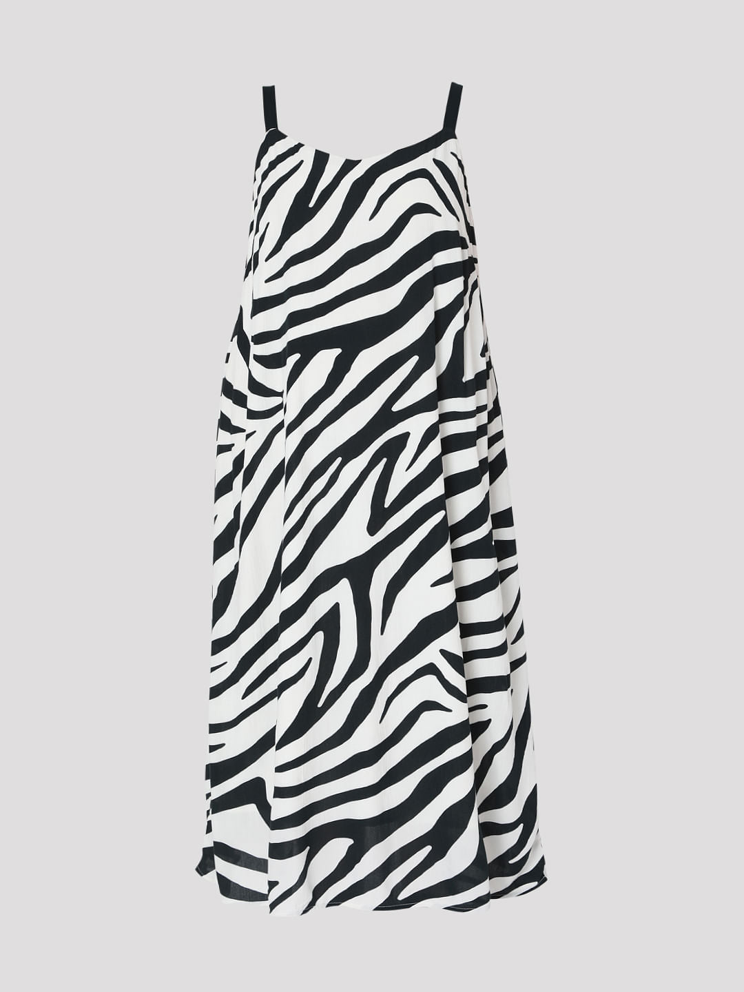 Curve Black & White Printed Midi Dress