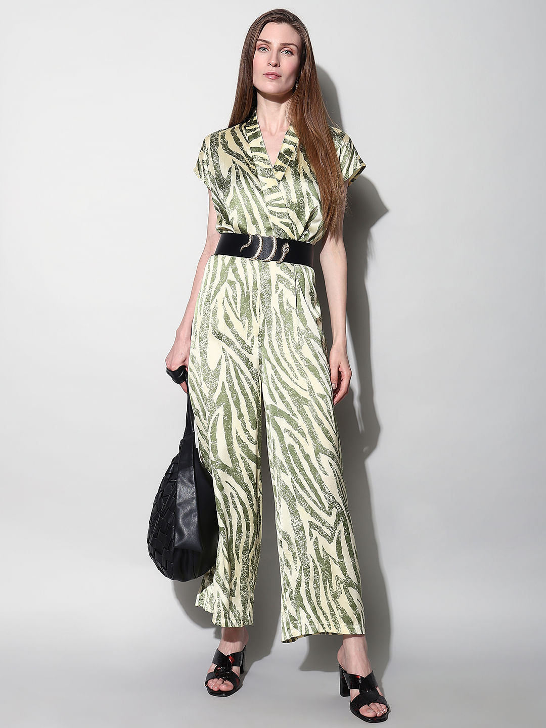Green Animal Print Jumpsuit