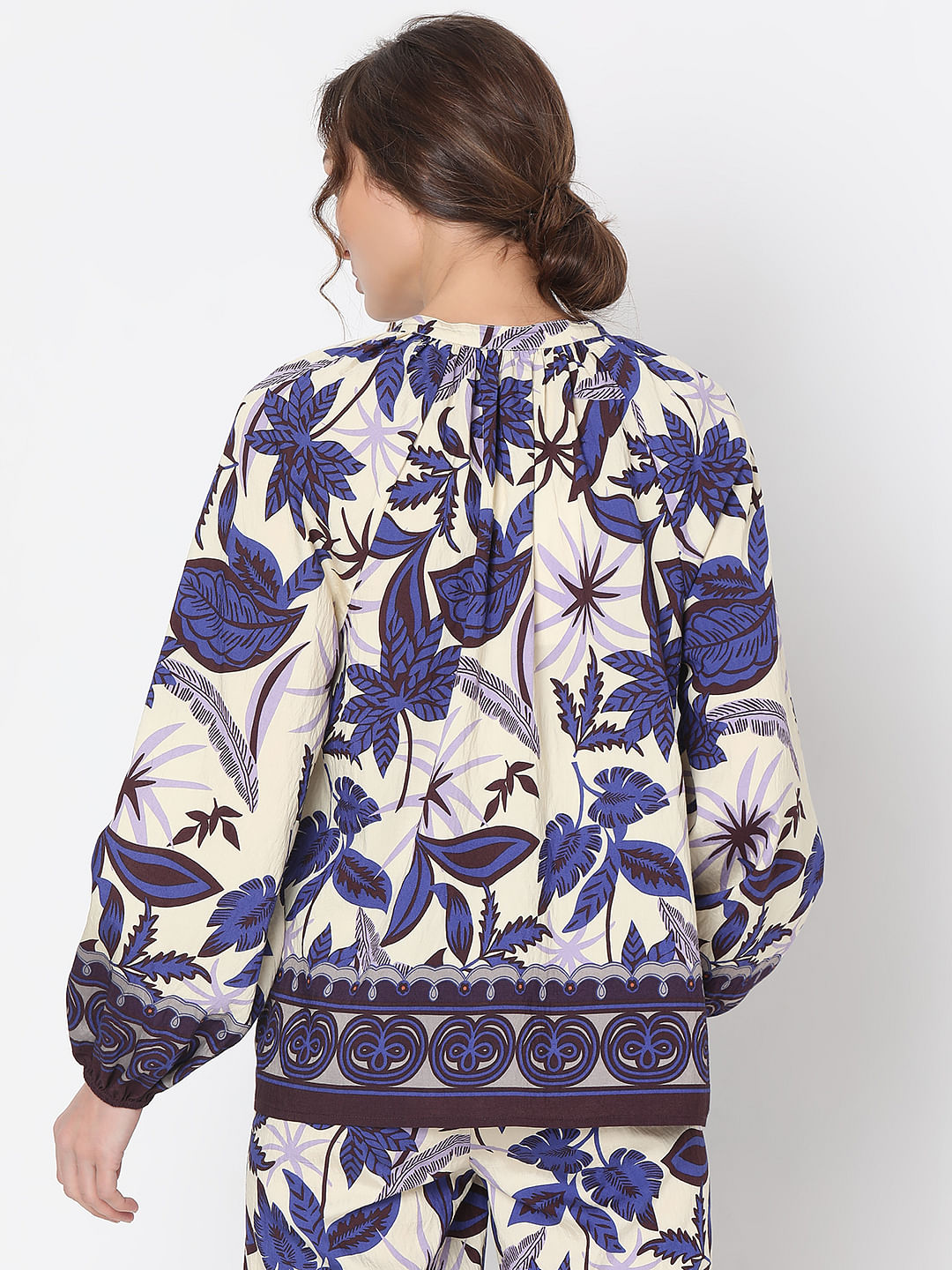 Purple Printed Co-Ord Set Shirt