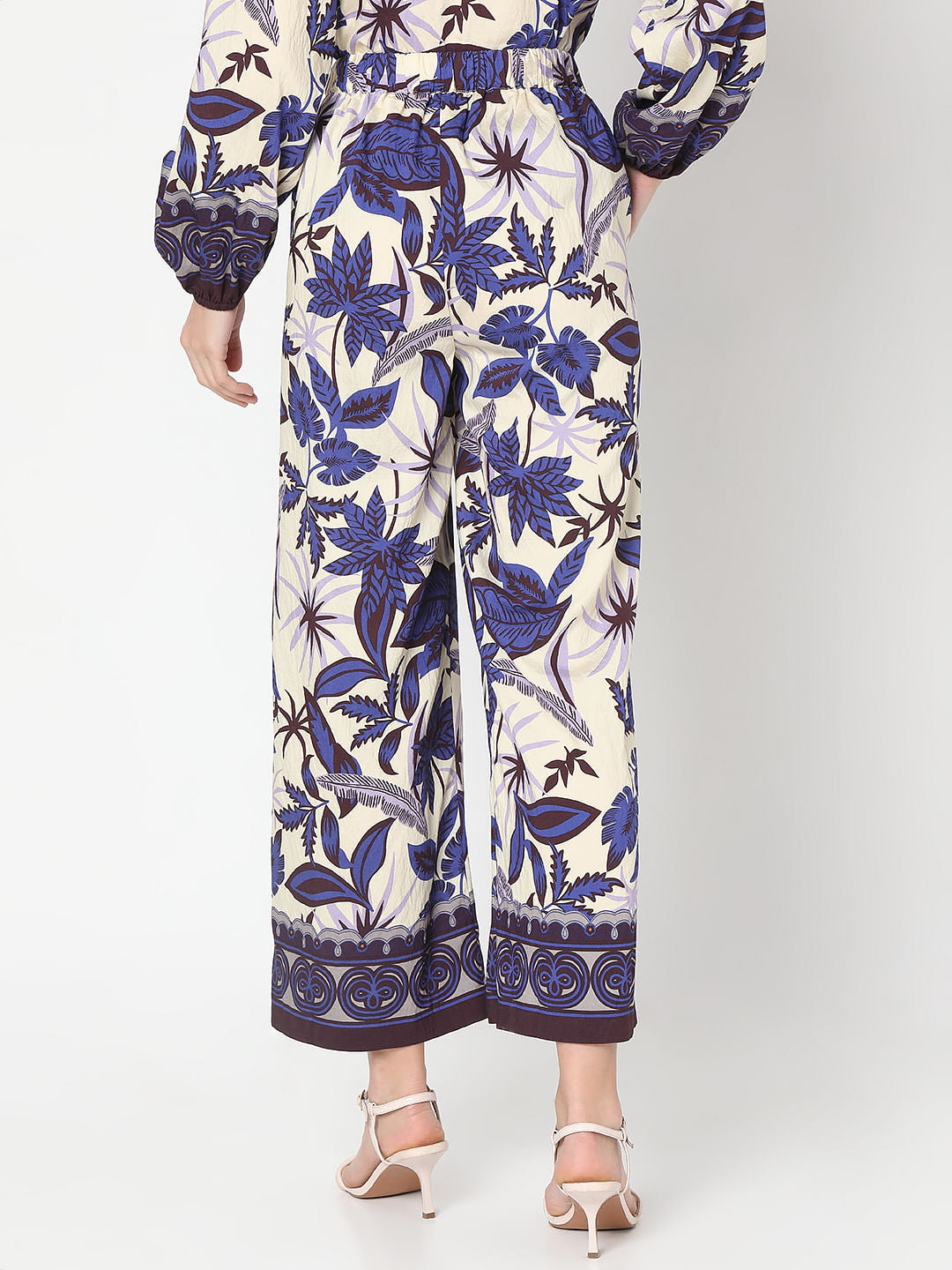 Purple Printed Co-Ord Set Pants