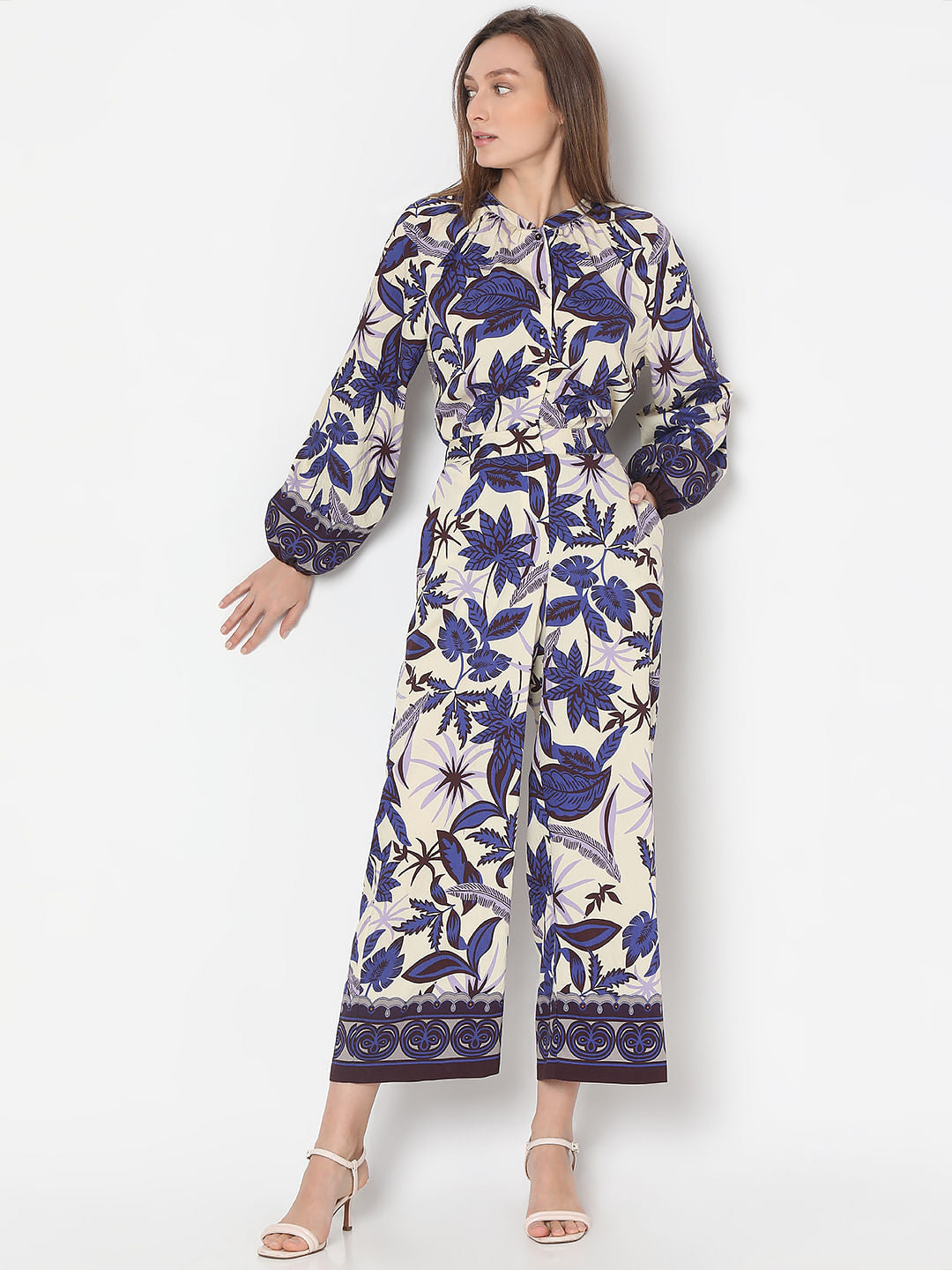 Purple Printed Co-Ord Set Pants