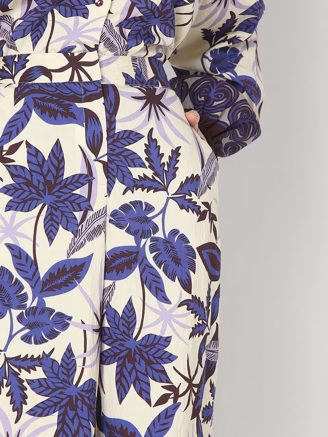 Purple Printed Co-Ord Set Pants