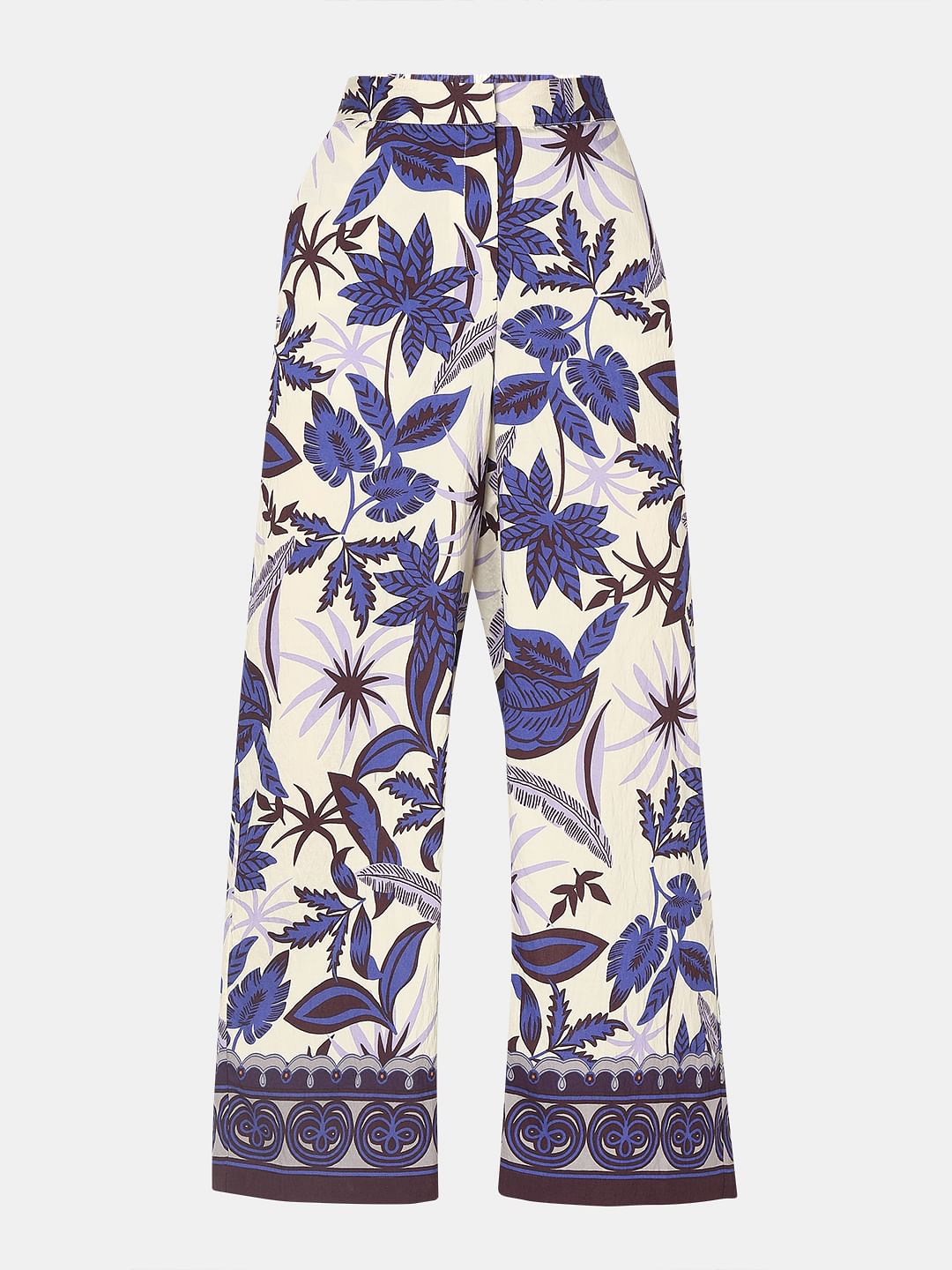 Purple Printed Co-Ord Set Pants