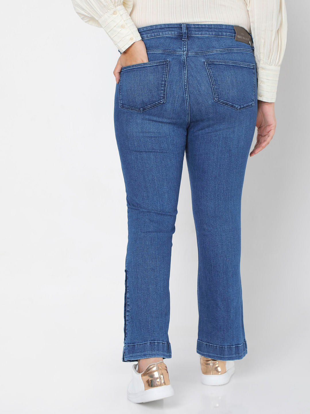 Curve Blue High Rise Bootcut Jeans