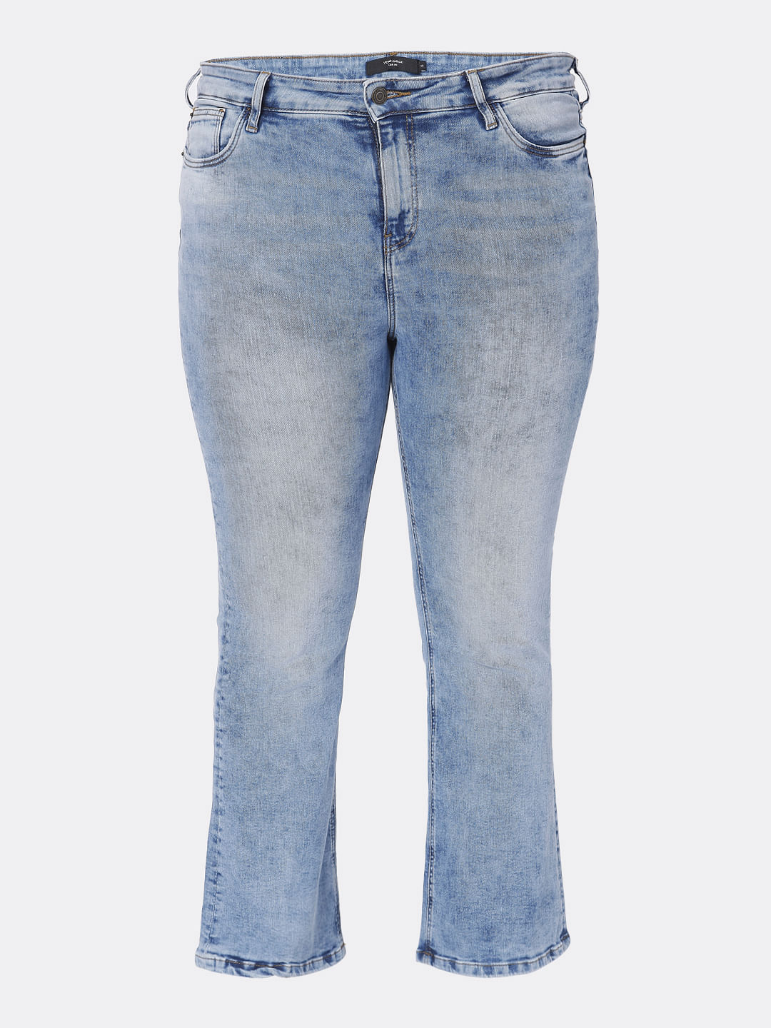 Curve Light Blue Mid Rise Petra Bootcut Jeans