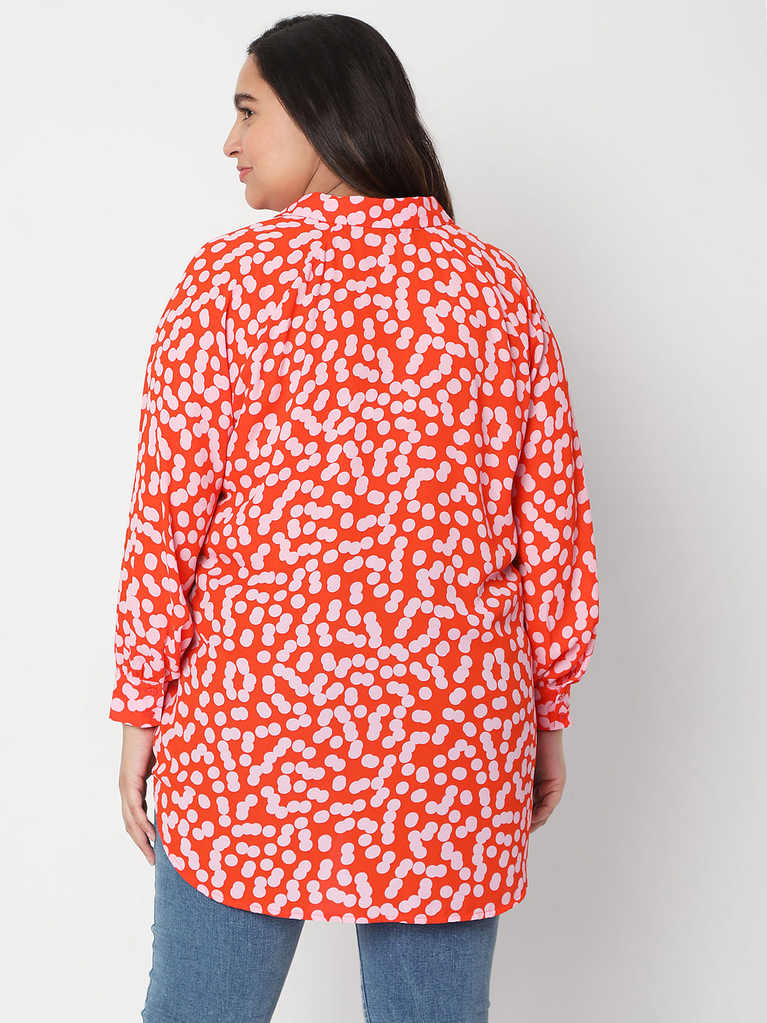 Curve Coral Polka Shirt