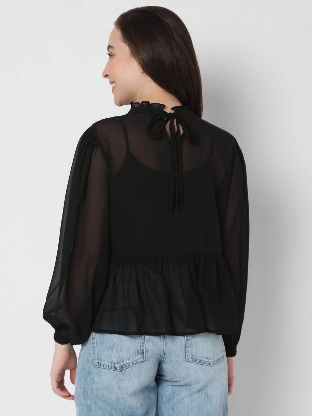 Black Pleated Top