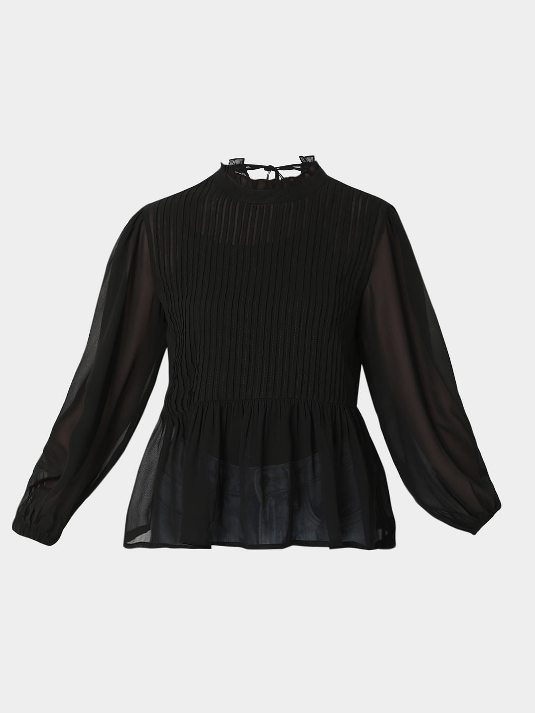 Black Pleated Top