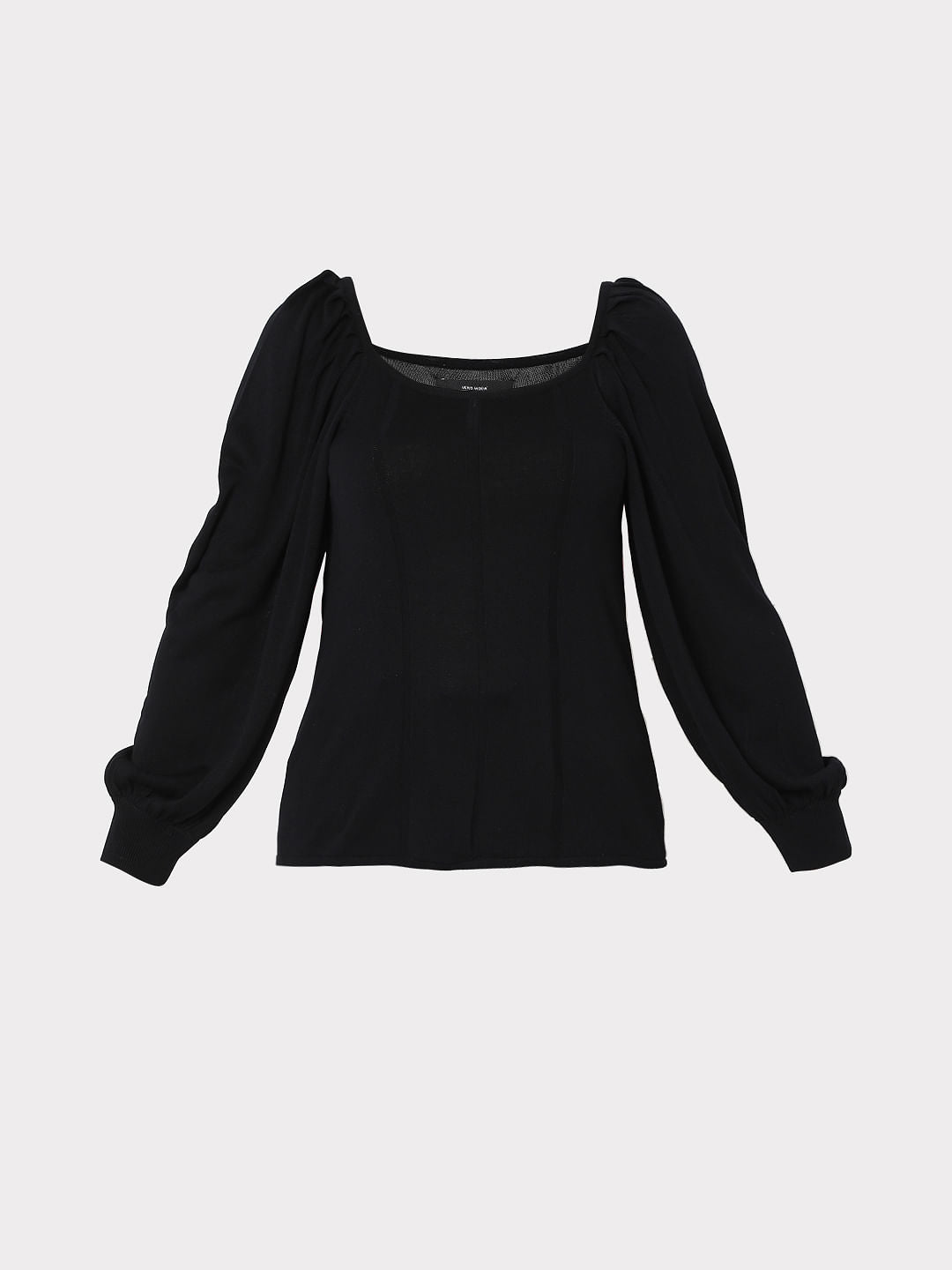 Black Boat Neck Top