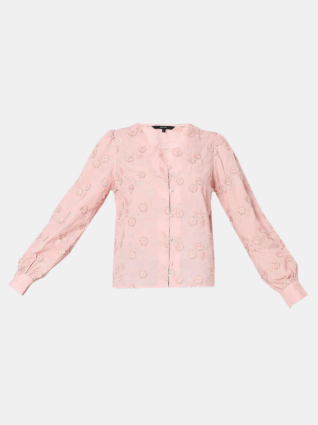 Pink Embroidered Cotton Top
