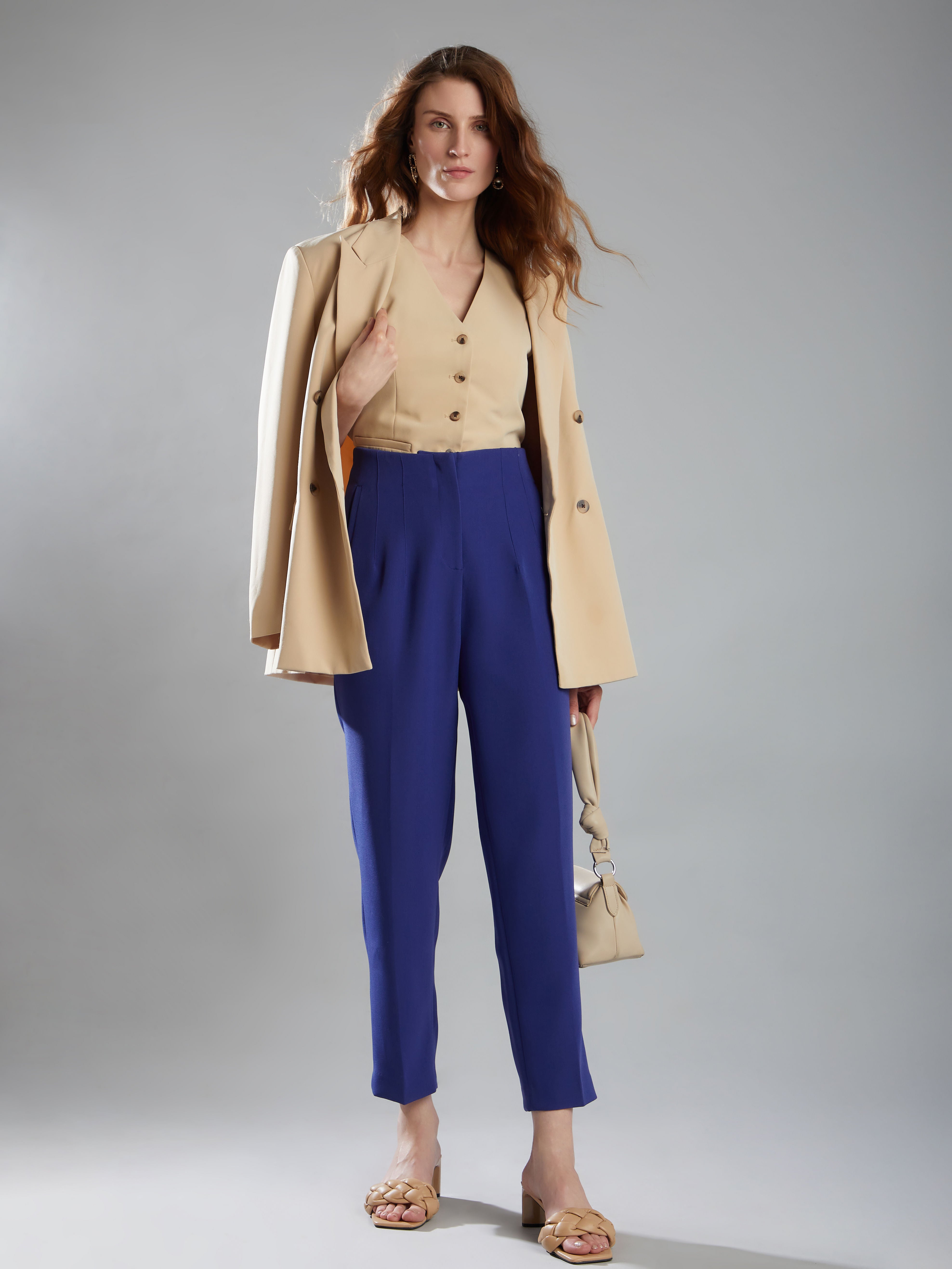 Dark Blue High Rise Pants