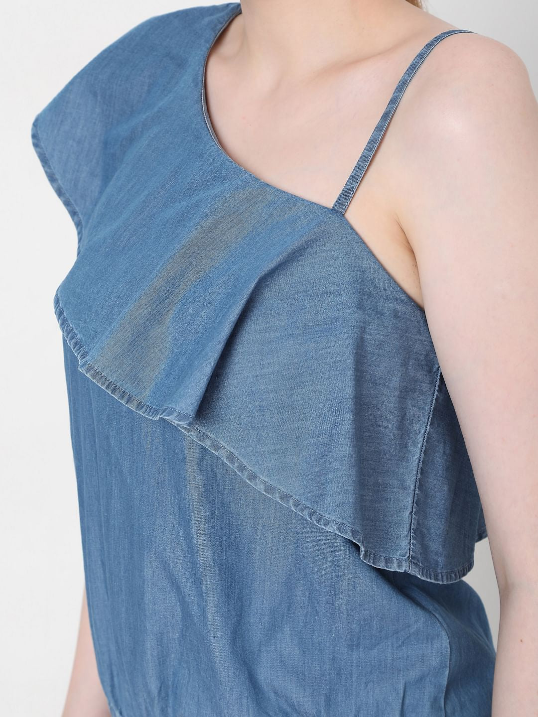 Blue One Shoulder Top