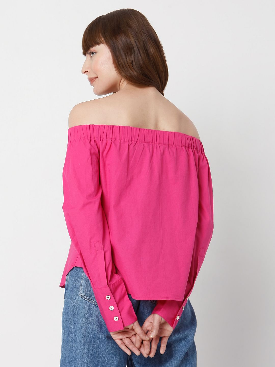 Pink Off Shoulder Top