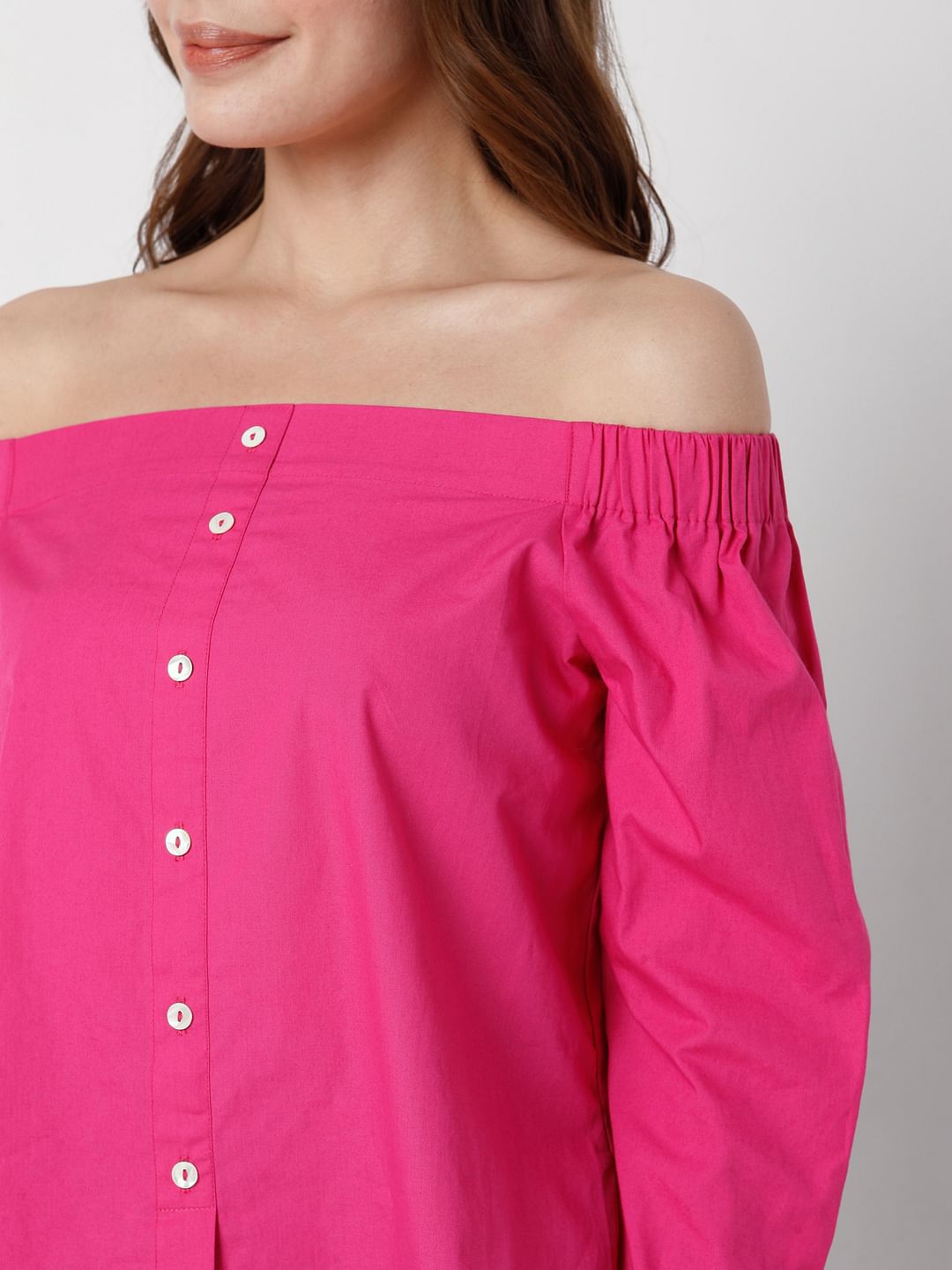 Pink Off Shoulder Top