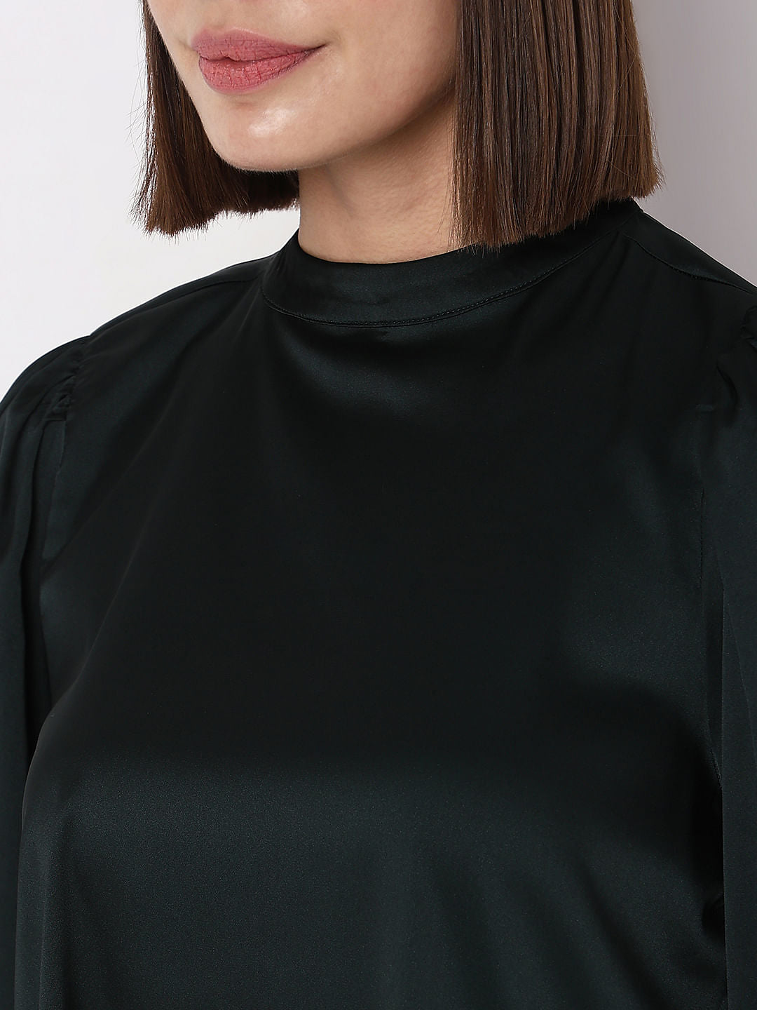 Dark Green High Neck Top