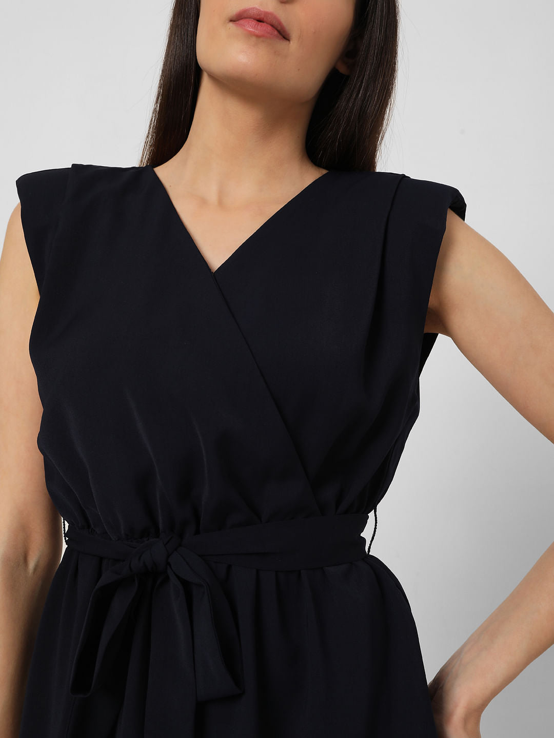 Navy Blue Wrap Dress