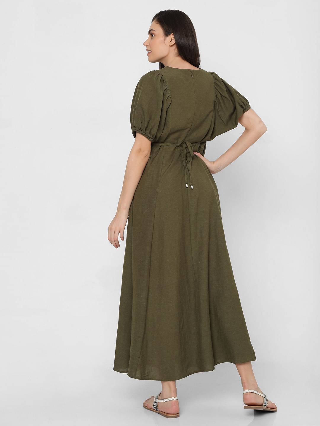 Green Empire Waist Maxi Dress
