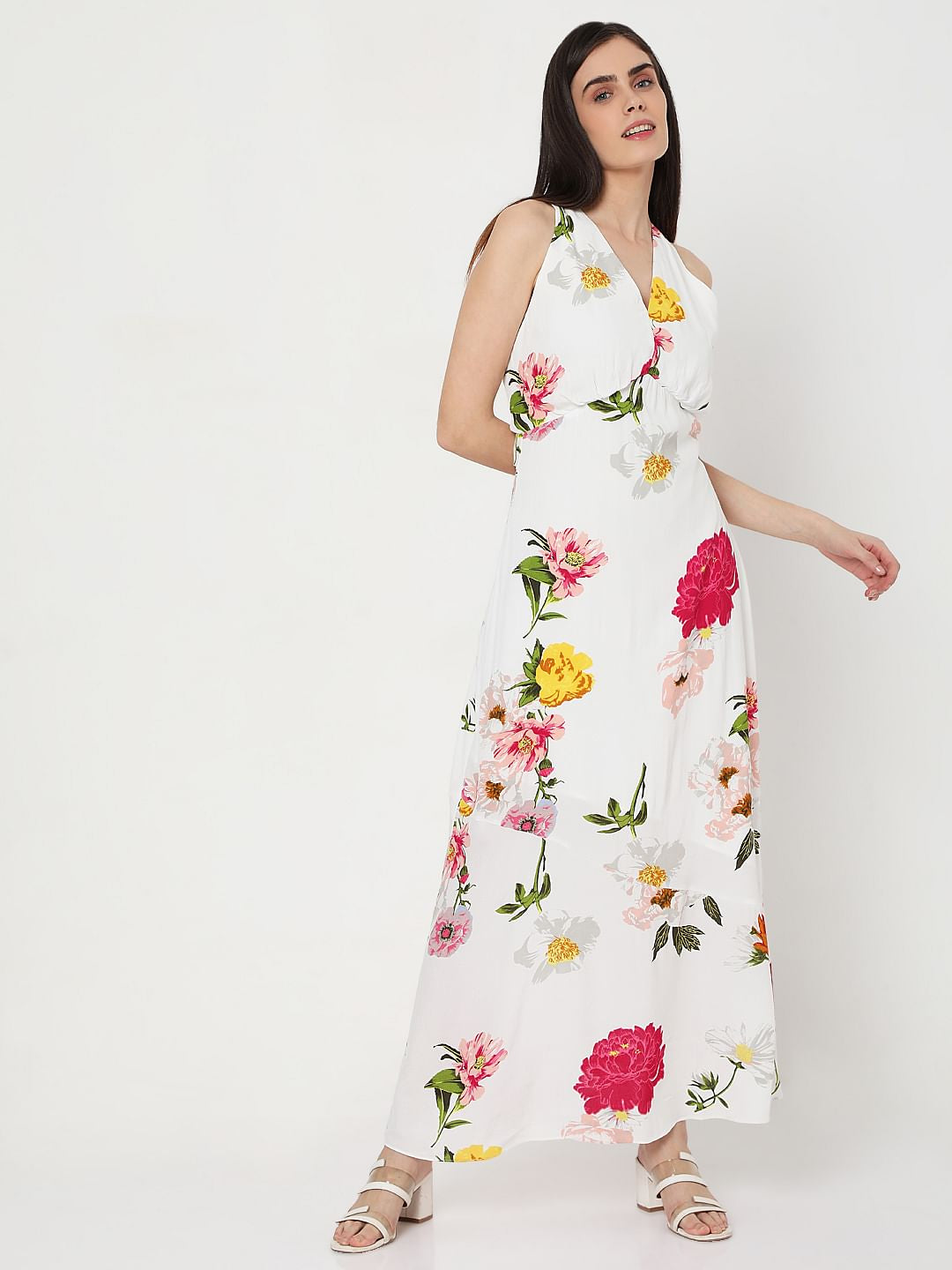 White Floral Maxi Dress