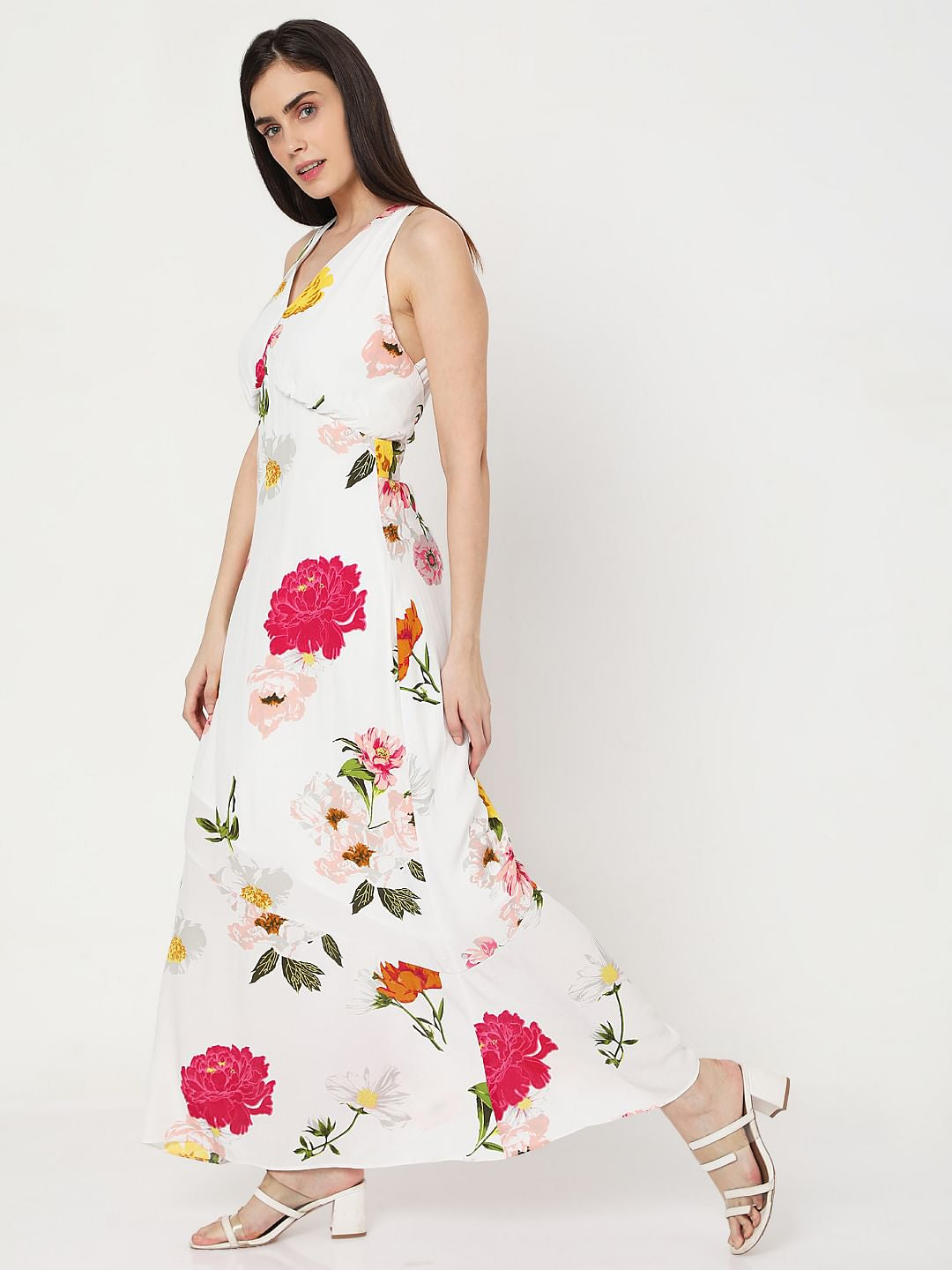 White Floral Maxi Dress