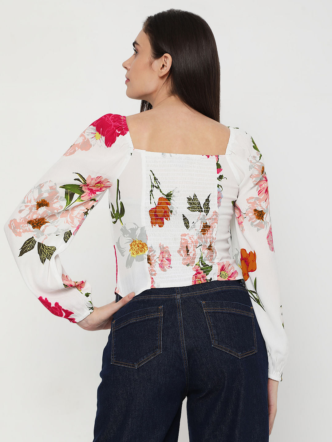 White Floral Top