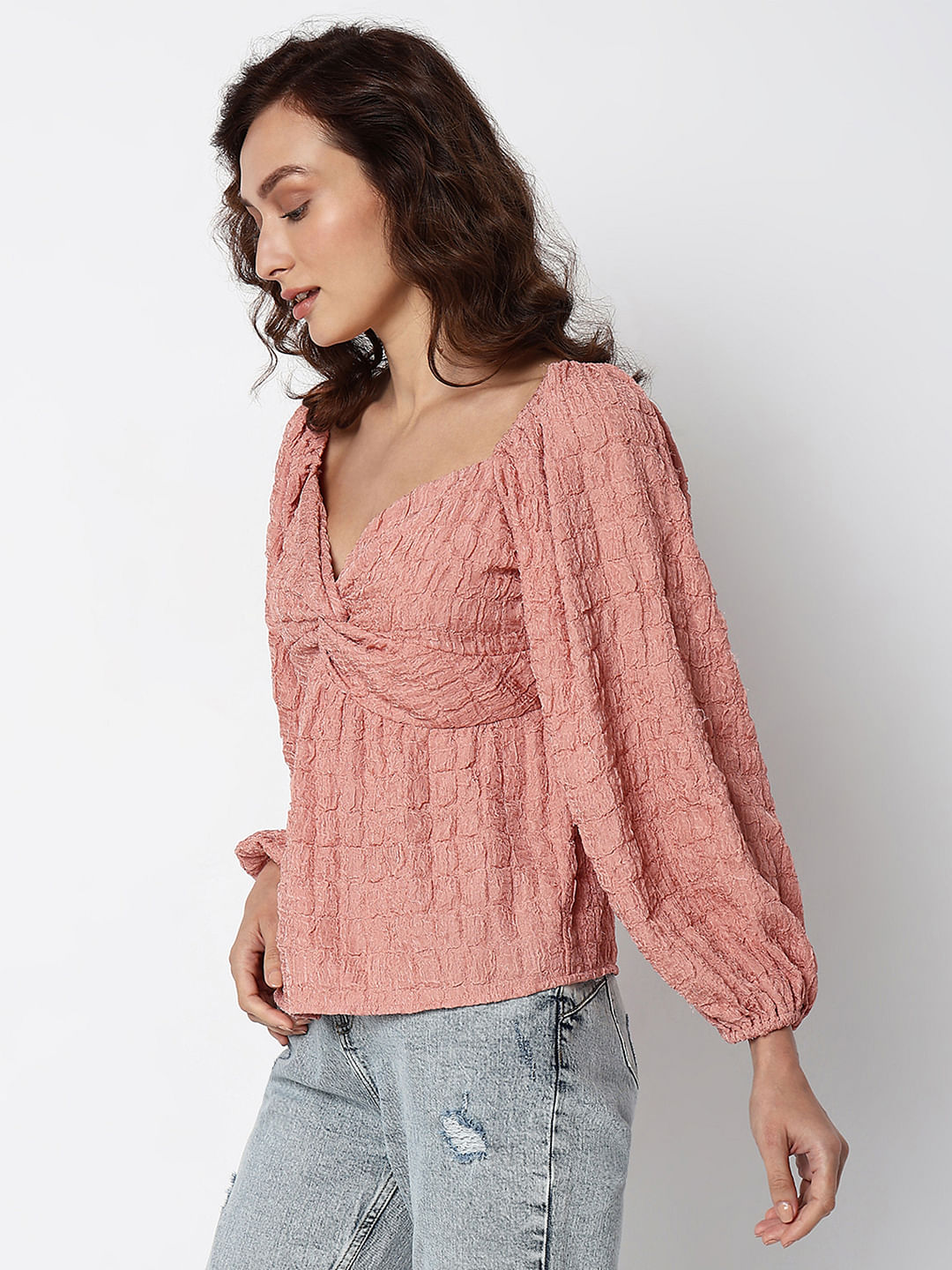 Pink Textured Top