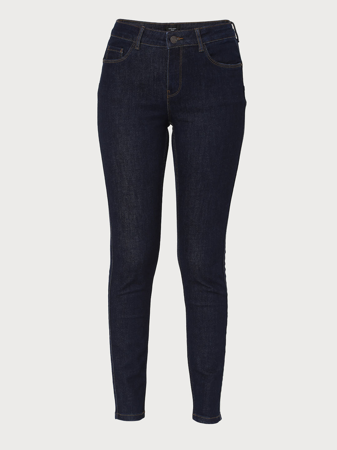 Blue Mid Rise Skinny Jeans