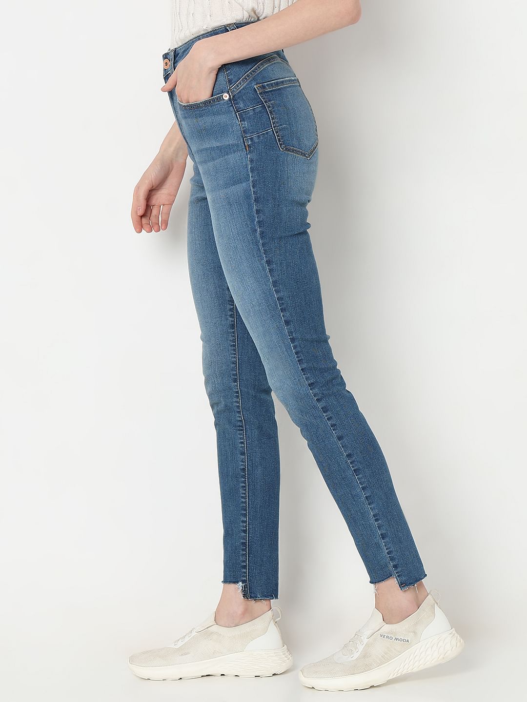 Blue High Rise Wendy Skinny Fit Jeans